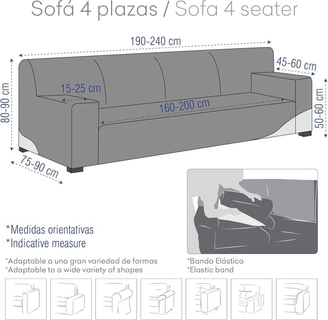 Detalle 2 de Eysa Ulises Funda elástica 4 plazas Crudo
