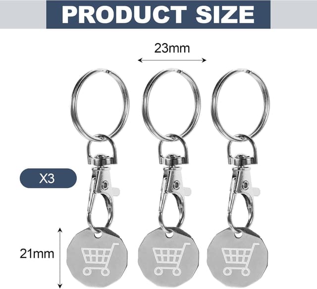 Detalle de HEIZHU trolley token keyring 3 pack £1