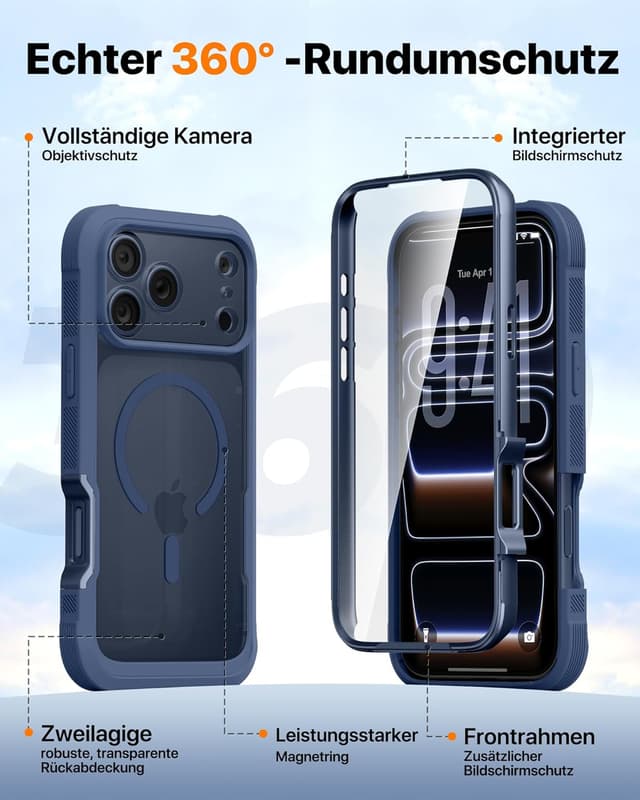 Thumbnail 1 de Diaclara Hülle iPhone 17 Pro Max MagSafe 360° Blau