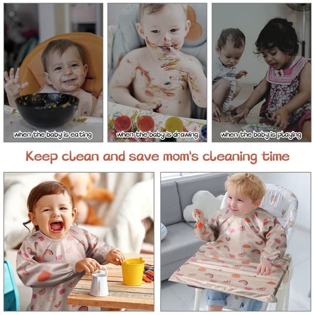 Thumbnail 5 de Vicloon Lätzchen mit Ärmeln Regenbogen