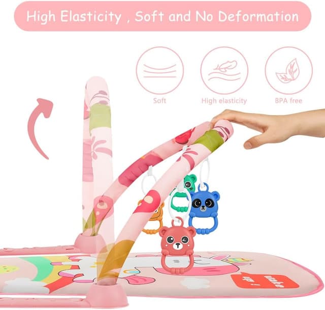 Detalle 2 de AOMIG Baby Play Mat Baby Piano Gym with Music and Lights (detachable activity toys)