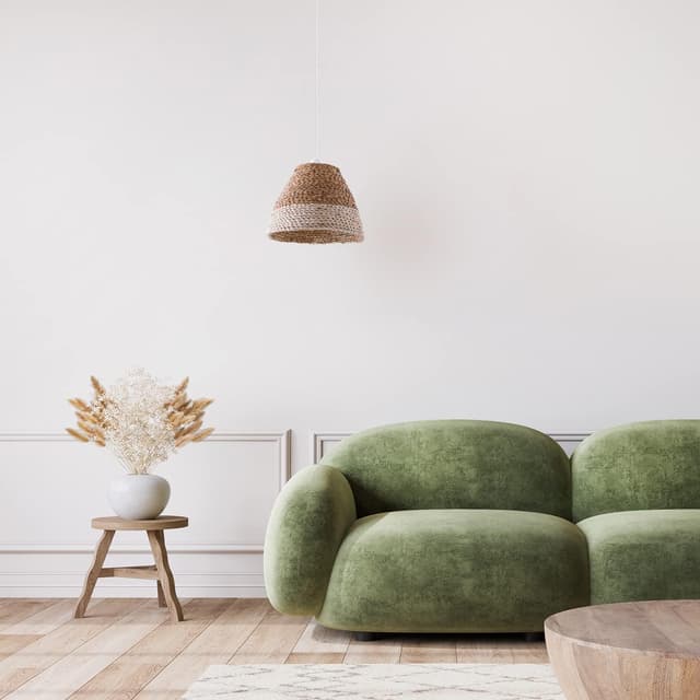 Thumbnail 2 de Paco Home Lámpara Colgante Beige para Comedor con Cable Textil