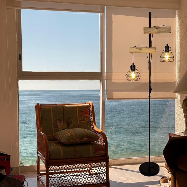 Thumbnail 3 de Osasy Stehlampe Holz Wohnzimmer Metall 169 cm