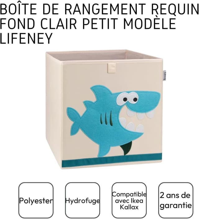Thumbnail 3 de LIFENEY 833367 Boîte de rangement requin 33x33 cm