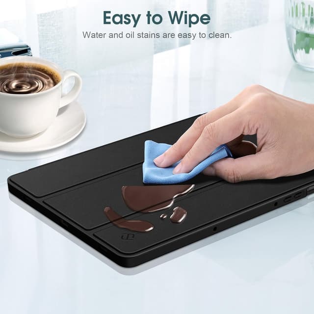 Detalle 2 de Fintie Hülle für Samsung Galaxy Tab S10 Lite/S10 FE/S9 FE & S9 10,9–11 Zoll – Ultradünne Soft-TPU Rückseite mit Stifthalter und Auto Schlaf/Wach, Schwarz