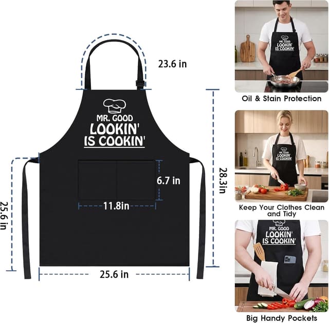 Detalle de APRONPANDA BBQ apron for men with pockets