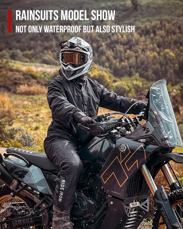 Detalle de RIDEIRON Tuta Antipioggia Moto Uomo impermeabile 10.000 mm traspirante riflettente e compatta