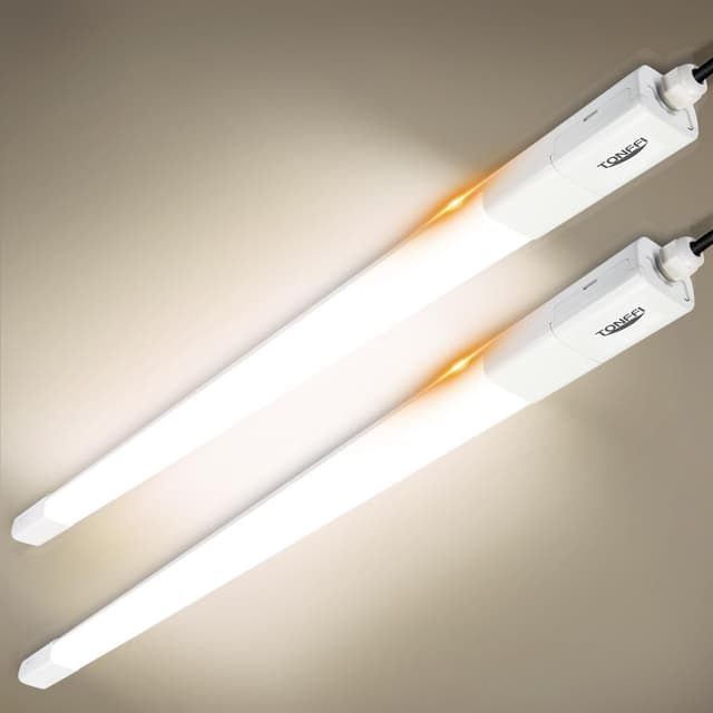 Detalle de TONFFI 2er Set LED Feuchtraumleuchten 150 cm, IP65 (4000K neutralweiß) – verknüpfbar