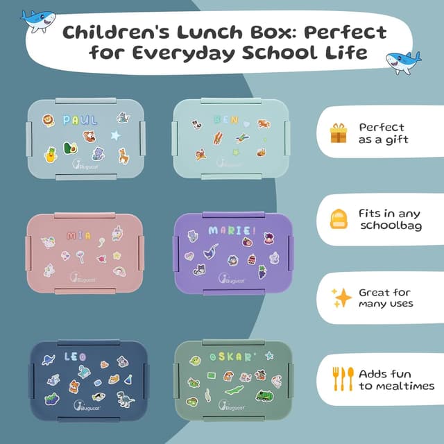 Thumbnail 6 de Bugucat Brotdose 1300 ml Blau mit Fächern