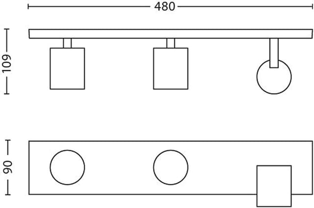 Detalle 2 de Philips Lighting myLiving Barra de focos GU10, luz brillante