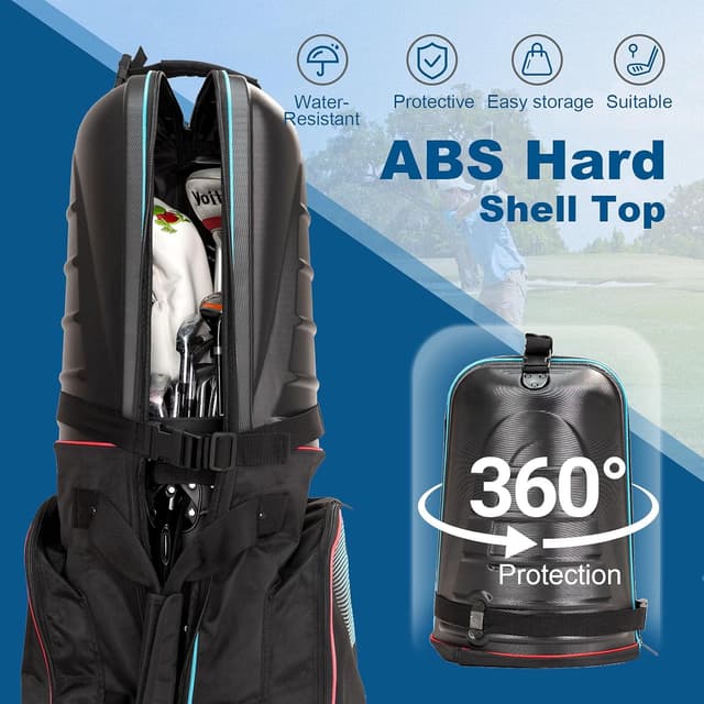 Detalle 2 de FZGhome Golf Travel Bag with Hard Shell Top, Wheels, and 1680D Oxford Exterior