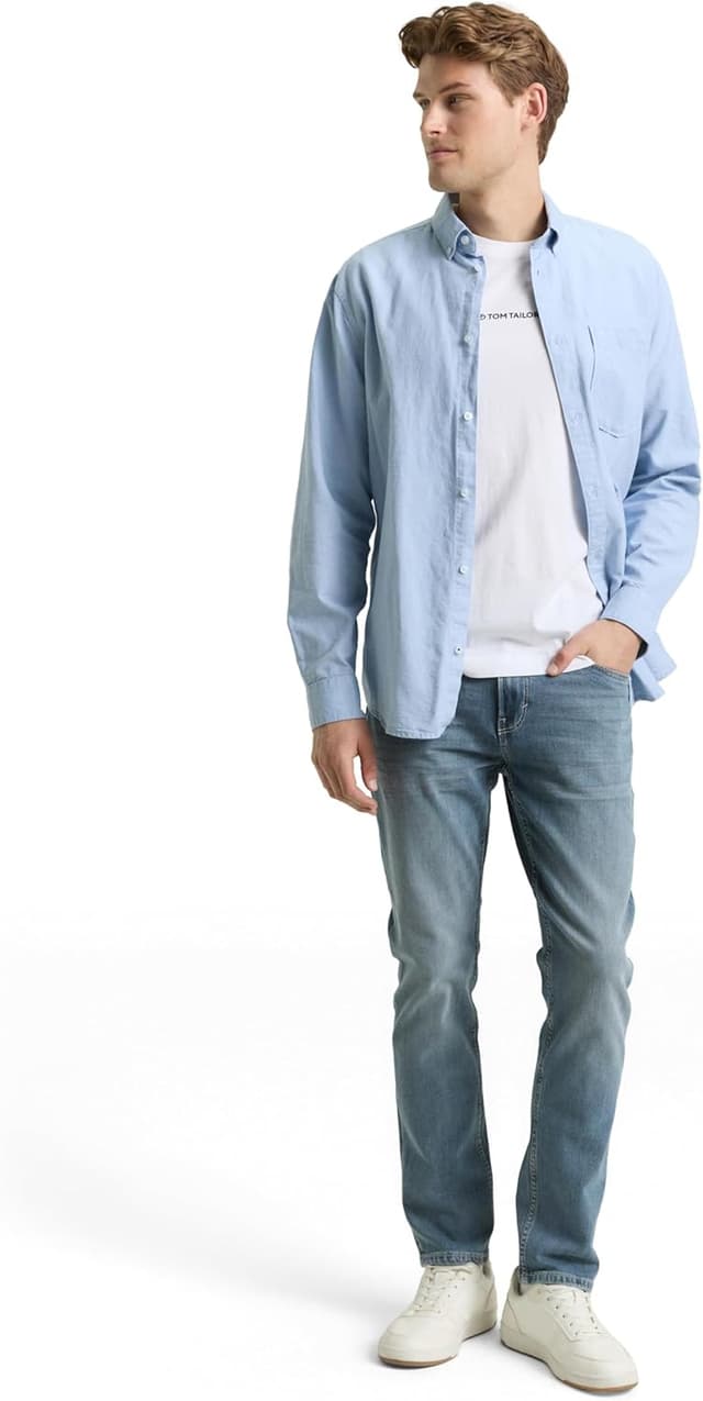 Detalle de TOM TAILOR Herren TTJOSH Regular Slim Jeans mit Stretch (Five-Pocket)