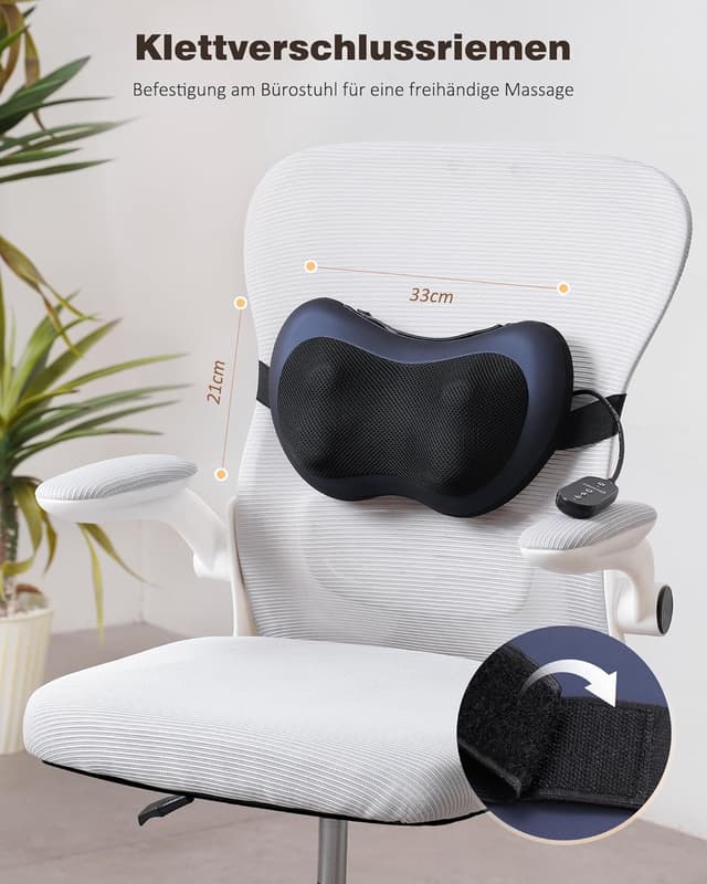 Detalle de KNQZE Massagegerät für Nacken mit Wärme, Shiatsu-Kissen und 3D rotierenden Massageköpfen