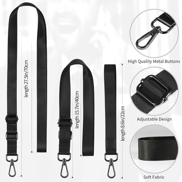 Detalle 2 de DGHYDZ Universal Mobile Phone Lanyard with Adjustable Neck Strap and Wrist Strap (Pure Black)