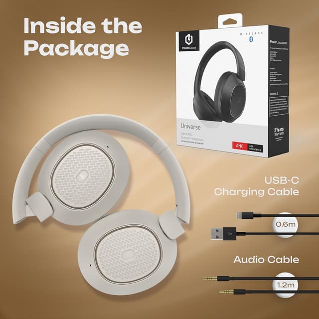 Thumbnail 6 de PowerLocus Hybrid Active Noise Cancelling Over-Ear Headphones (Bluetooth 5.3, 60-hour playtime)