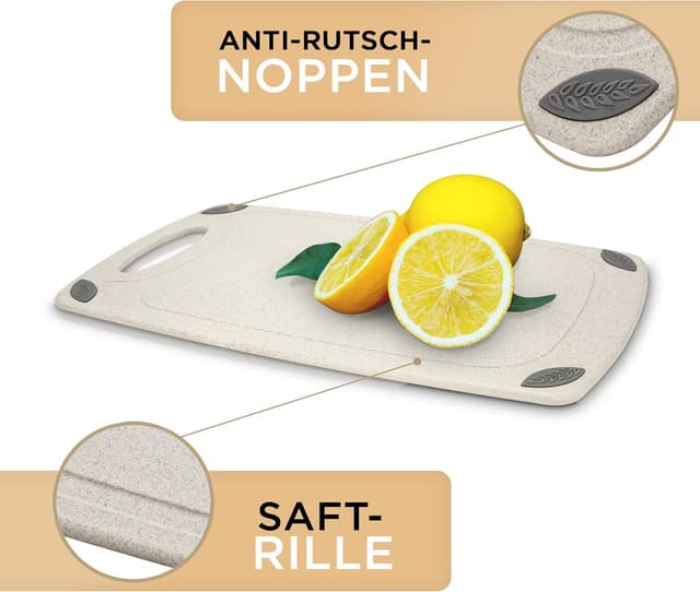 Detalle de EXITOSO rutschfestes Schneidebrett-Set aus PP (2-teilig), spülmaschinenfest