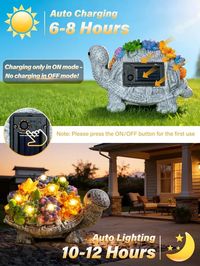 Thumbnail 3 de Ollny Solar Turtle 21cm garden ornament