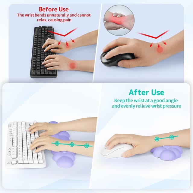 Detalle de Cloud wrist rest set, 3-in-1 memory foam