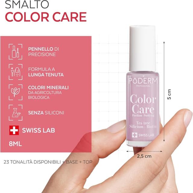 Detalle de PODERM Smalto antimicotico per unghie Rosa Baby 8 ml: con Tea Tree, silicio e biotina