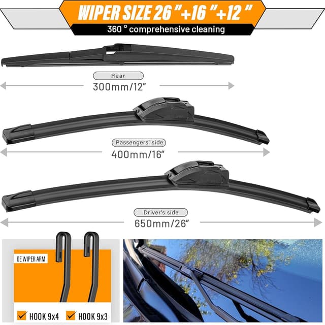 Detalle de AUTOBOO Windshield Wiper Blades 26in