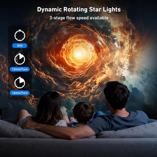 Detalle 2 de Galaxy Home Planetarium-Projektor mit Timer – 13-in-1 Stern-Nachtlicht mit verstellbarem Fokus