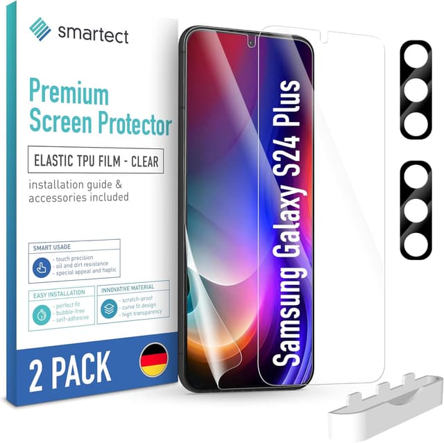 Detalle de smartect Protecteur d’écran TPU pour Samsung Galaxy S24 Plus (2 + 2 pièces : écran + caméra)