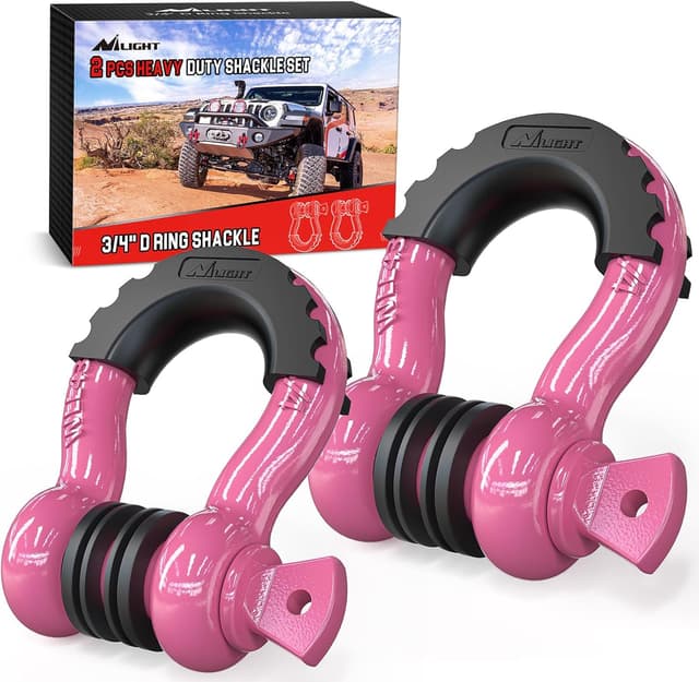 Detalle de Nilight 2-Pack 3/4 in D-Ring Shackle with 7/8 in Screw Pin (41,887 lbs) for Off-Road Recovery
