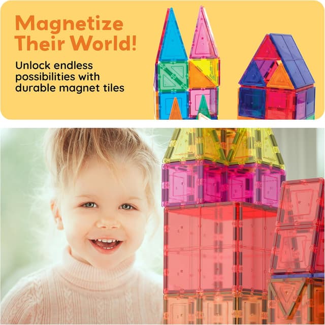 Detalle de PicassoTiles 60 Piece Magnetic Building Set