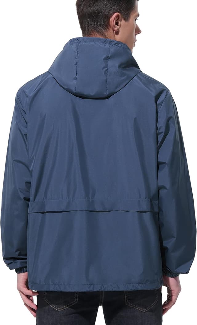 Detalle 2 de UIQUR Men’s Packable Rain Jacket Raincoat Windbreaker with Adjustable Hood