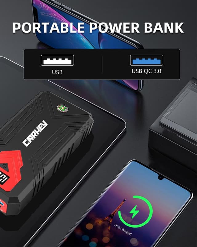 Thumbnail 4 de CARHEV Starthilfe Powerbank 4000A Jump Starter für Pkw