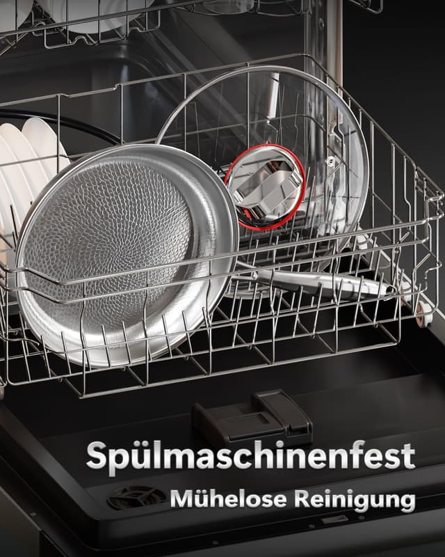 Detalle 2 de Abijan Edelstahlpfanne 28 cm mit Deckel (unbeschichtet, 18/10) – titanverstärkter Boden bis 250 °C