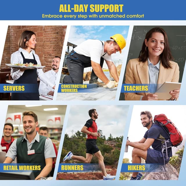 Detalle de Cilnos semelles orthopédiques pour fasciite plantaire, pieds plats et épine calcanéenne (homme & femme) – XL