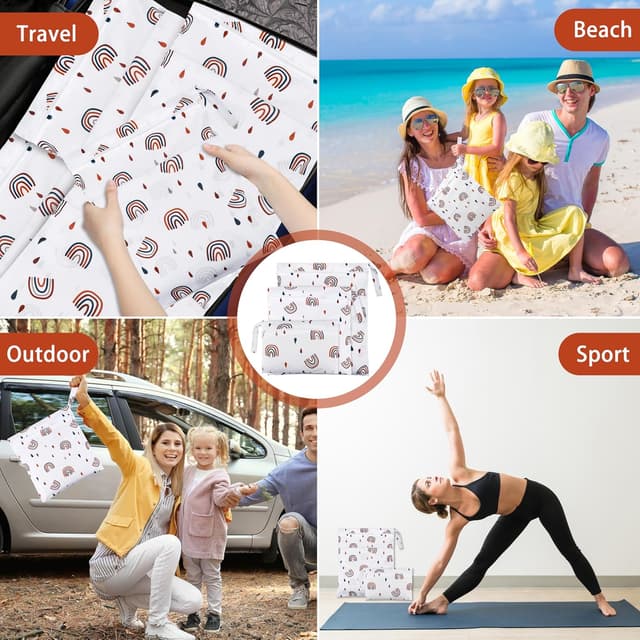 Thumbnail 6 de Zocipro 3er Wetbag Set für Stoffwindeln (Nass- und Trocken-Taschen) mit Reißverschluss, Regenbogen