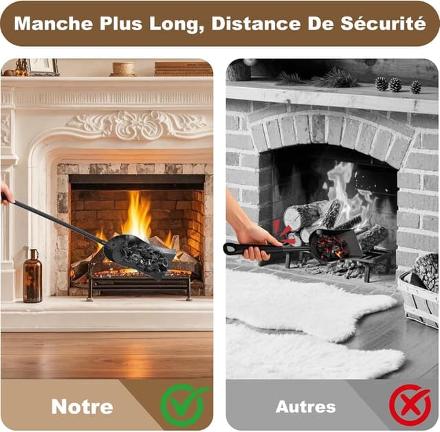 Thumbnail 2 de Amagabeli Pelle à cendres 81 cm pour cheminée 🪵