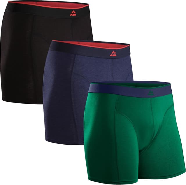 Detalle de DANISH ENDURANCE 3er Pack Bambus-Boxershorts für Herren – superweiche Unterhosen mit Etikettfrei