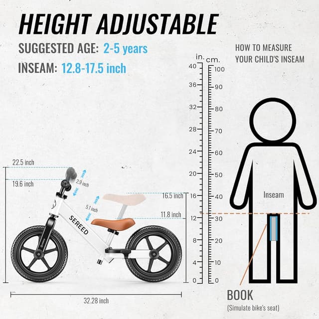 Detalle de SEREED Toddler Balance Bike 11.8 in Seat