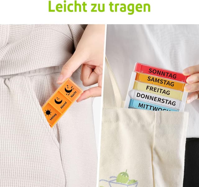 Thumbnail 6 de Opret Tablettenbox für 7 Tage mit 4 Fächern (Morgens, Mittags, Abends, Nachts) – schiebbar & BPA-frei