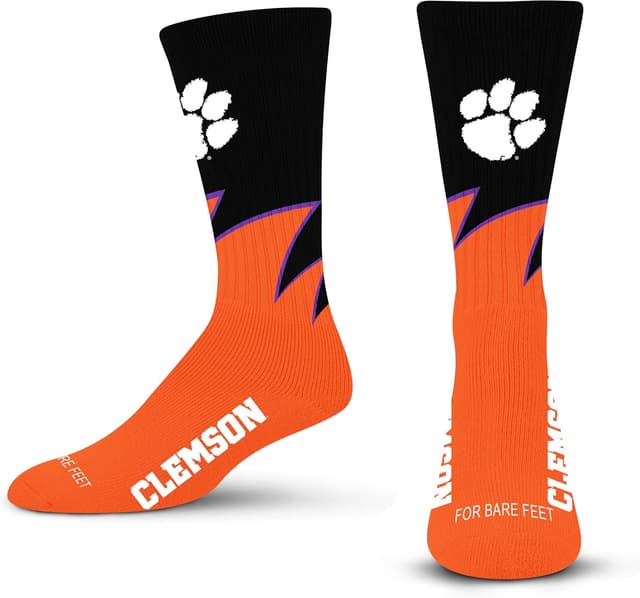 Detalle 2 de For Bare Feet NCAA Unisex Kids Black Wave Crew Socks (Washington Huskies) — Youth sizes