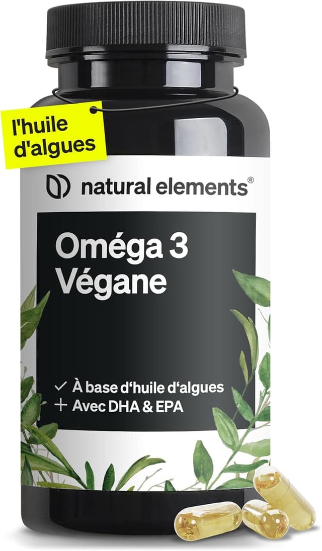 Detalle de Omega 3 Vegan 1444 mg d’huile d’algues – 90 gélules (DHA & EPA)