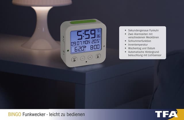 Thumbnail 6 de TFA Dostmann Bingo Funk-Wecker digital 60.2528.02
