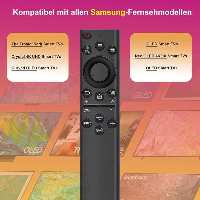 Detalle de ZYK universal IR remote replacement for Samsung Smart TVs with 4 shortcut buttons