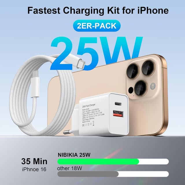 Detalle 2 de NIBIKIA USB C Ladegerät 25W