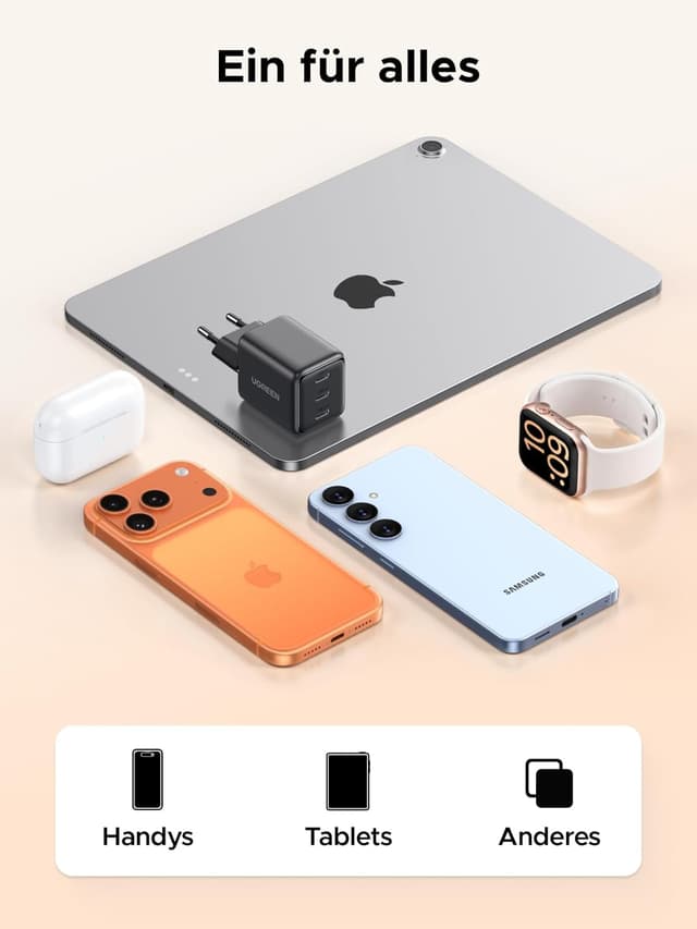 Thumbnail 6 de UGREEN 30W GaN USB C Ladegerät 3 Ports