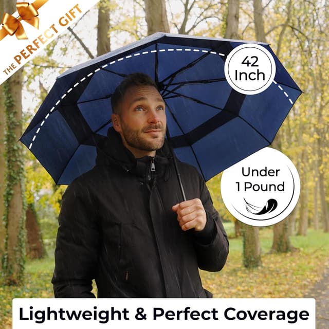 Thumbnail 4 de TUMELLA Strongest Windproof Travel Umbrella 42in ☔
