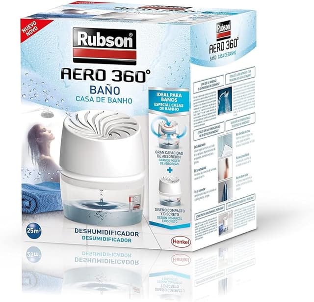 Detalle de Rubson AERO 360º Baño, Deshumidificador Portátil 💧