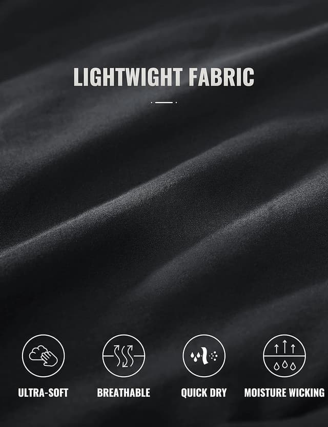 Detalle 2 de CRZ YOGA Uomo pantaloncini sportivi da corsa ad asciugatura rapida, 23 cm – Nero S