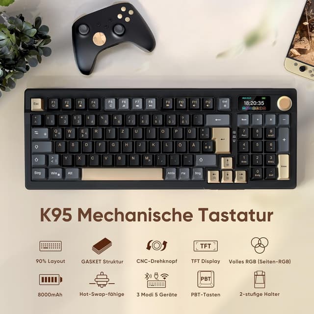 Detalle 2 de RedThunder K95 mechanische Gaming‑Tastatur 96‑Tasten ⌨