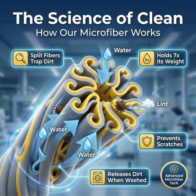 Detalle 2 de Microfiber Towels for Cars (15.7" x 15.7") Professional Grade Drying Towel Set, Pack of 3