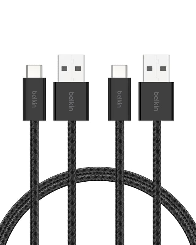 Detalle de Belkin Pack de 2 Cables USB-A a USB-C Trenzados 1.5 m⚡