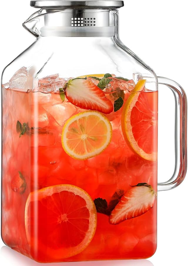 Imagen de 1 Gallon Square Glass Pitcher with Lid and Spout 🥤 en OfertitasTOP